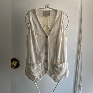 Vintage EXPRESS Cream Linen Vest